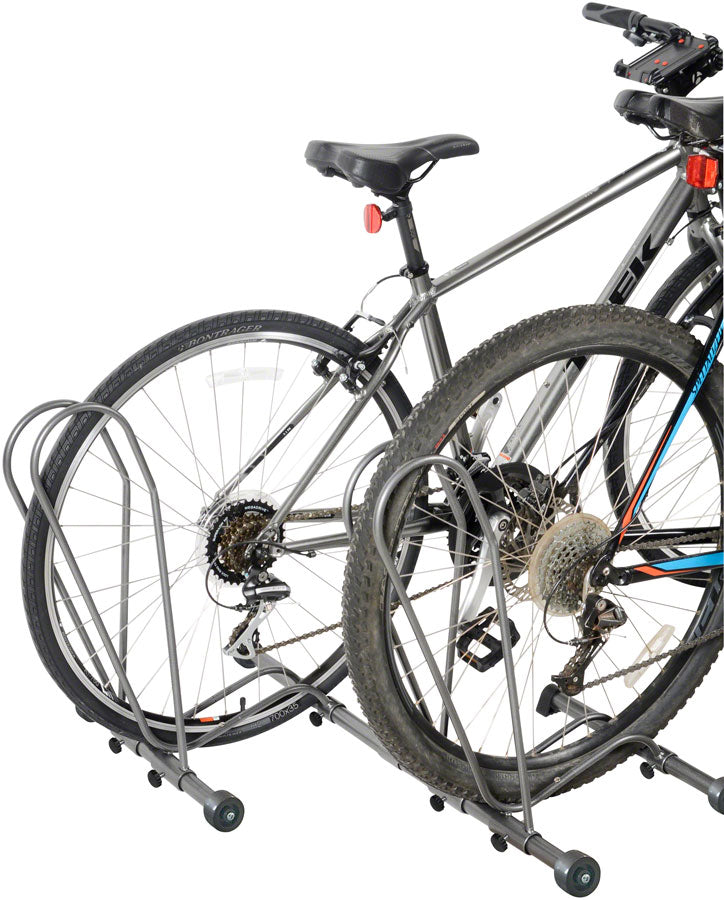 Delta Heavy Duty Two Bike Upright Storage Stand - Powdercoat Gray