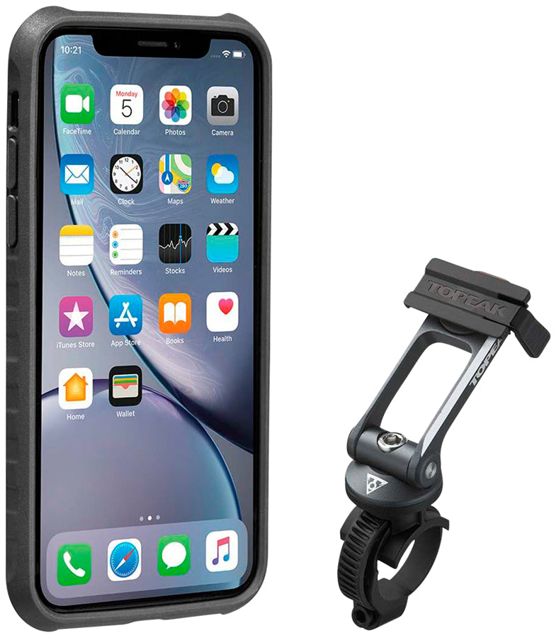 Topeak Ridecase with Mount - Fits iPhone XR Black/Gray Phone Bag and Holder Topeak   