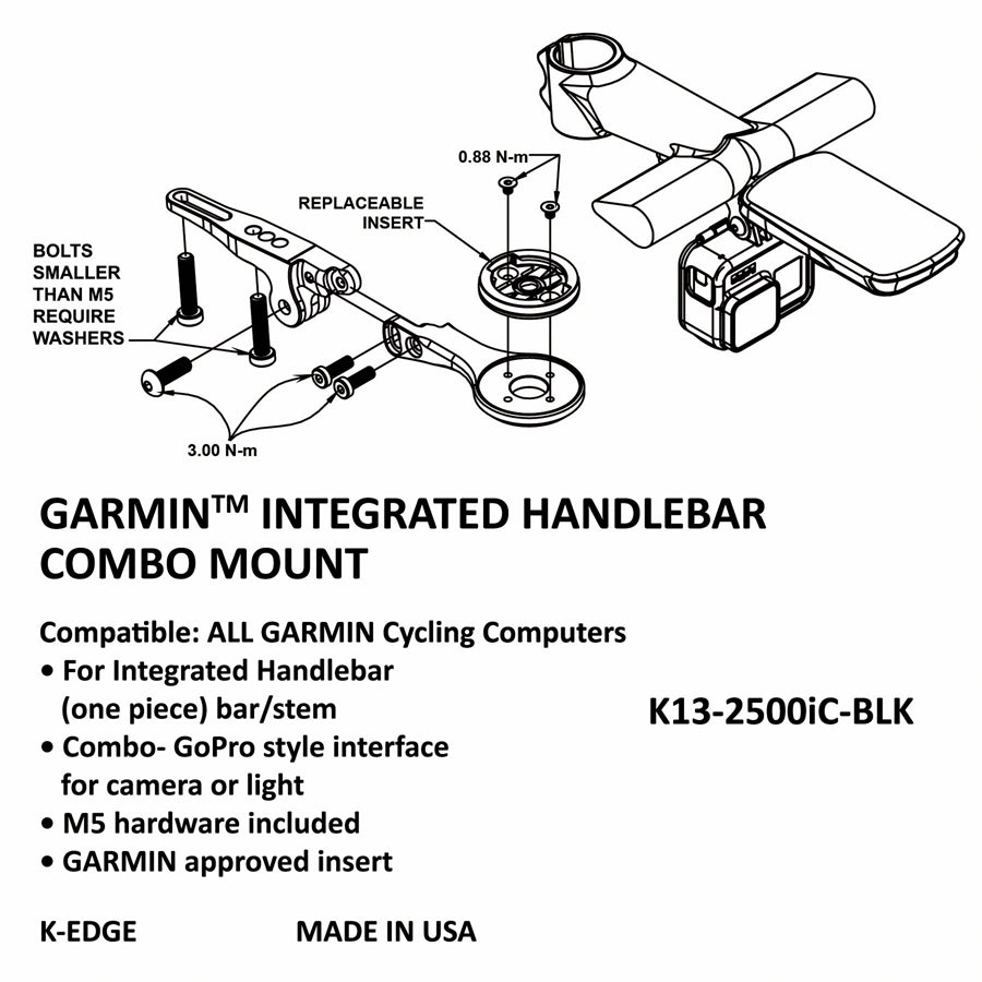 K-EDGE Integrated Handlebar System Combo Mount for Garmin Computers and Accessories K-Edge   