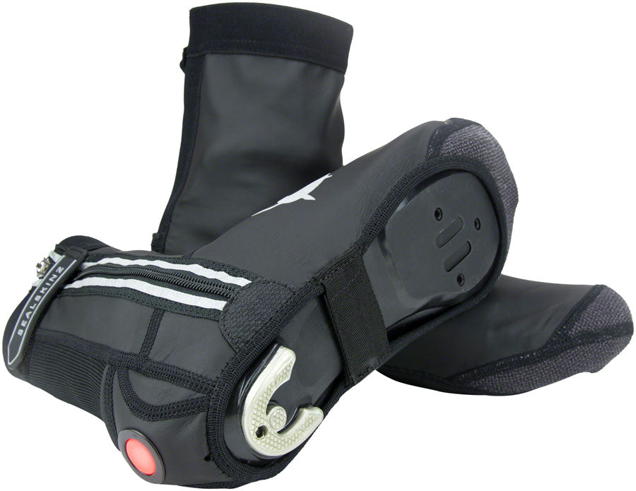 Sealskinz All Weather LED Open Sole Cycle Overshoe - Black Medium Shoes and Insoles SealSkinz   