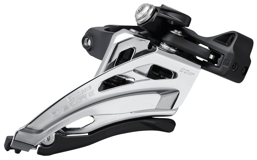 Shimano Deore FD-M5100-M Front Derailleur - 11-Speed Double Mid Clamp Front Pull Clamp Band BLK/Silver Front Derailleurs and Parts Shimano   