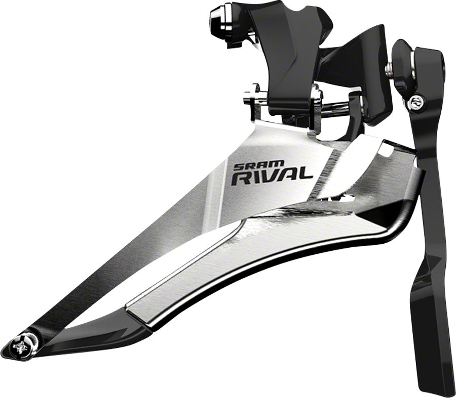 SRAM Rival 22 Front Derailleur - 2x11-Speed Yaw Braze-on Chain Spotter Silver/BLK Front Derailleurs and Parts SRAM   