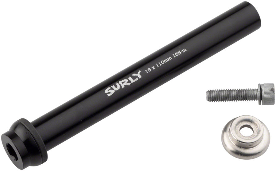 Surly Front Thru-Axle - 15x110 mm Chromoly Black Axles & Axle Parts Surly   