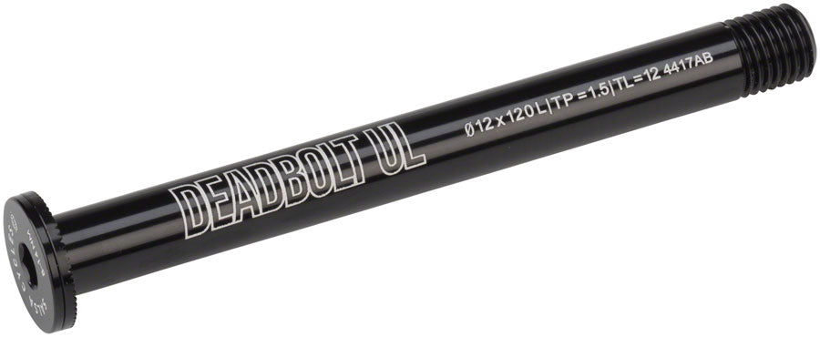 Salsa Deadbolt Ultralight Thru-Axle Front 12mm Axle Diameter 120mm Length 1.5 Thread Pitch 12mm Thread Length Axles & Axle Parts Salsa   
