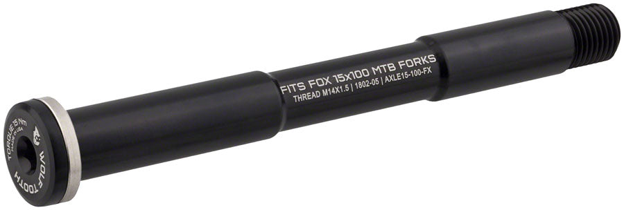 Wolf Tooth Front Thru Axle - FOX 15 x 100mm Black Axles & Axle Parts Wolf Tooth   