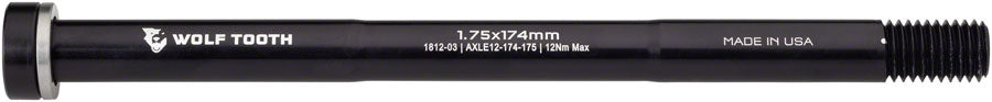 Wolf Tooth Rear Thru Axle - M12 1.75 x 174mm Black Axles & Axle Parts Wolf Tooth   
