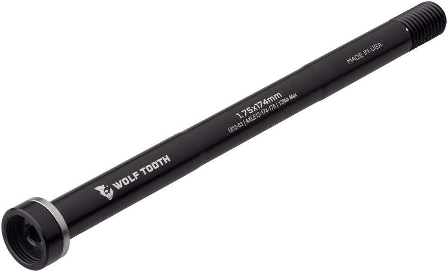 Wolf Tooth Rear Thru Axle - M12 1.75 x 174mm Black Axles & Axle Parts Wolf Tooth   