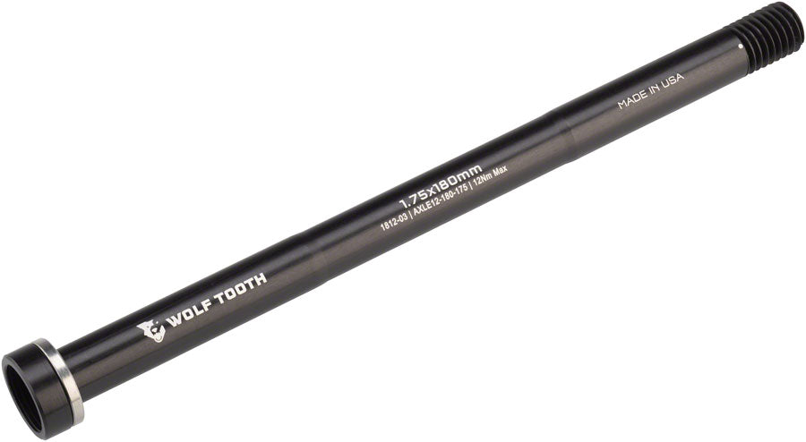 Wolf Tooth Rear Thru Axle - M12 1.75 x 180mm Black Axles & Axle Parts Wolf Tooth   