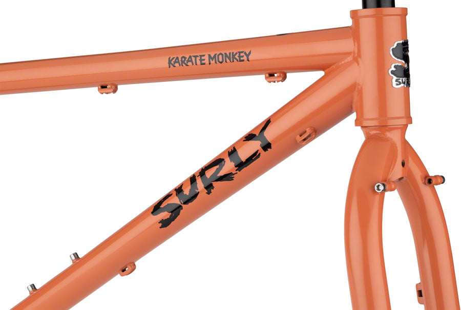 Surly Karate Monkey Frameset - 27.5" Steel Peach Salmon Sundae Large Mountain Frame Surly   