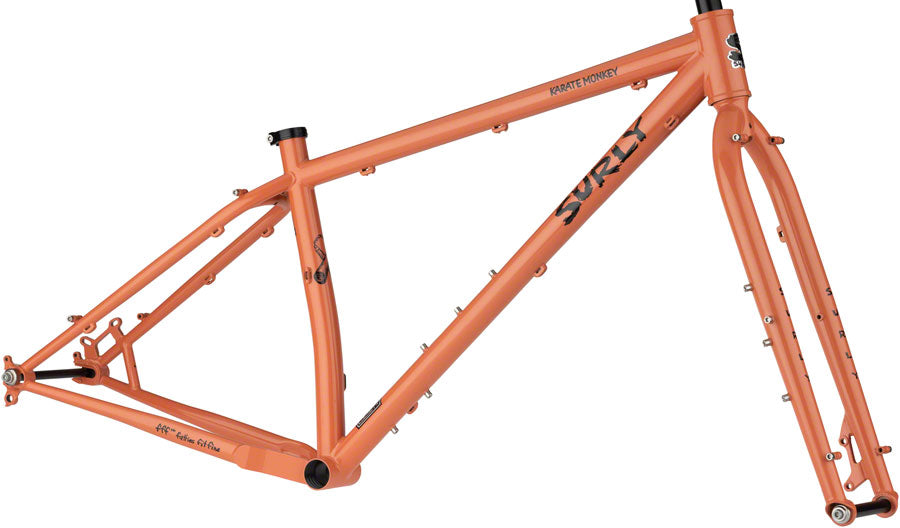 Surly Karate Monkey Frameset - 27.5" Steel Peach Salmon Sundae Large Mountain Frame Surly   