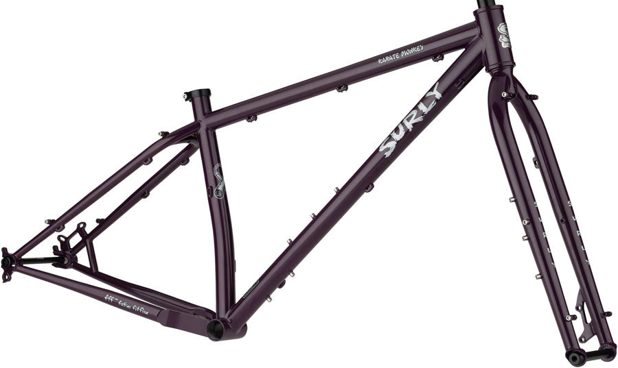 Surly Karate Monkey Frameset - 27.5" Steel Organic Eggplant X-Large Mountain Frame Surly   