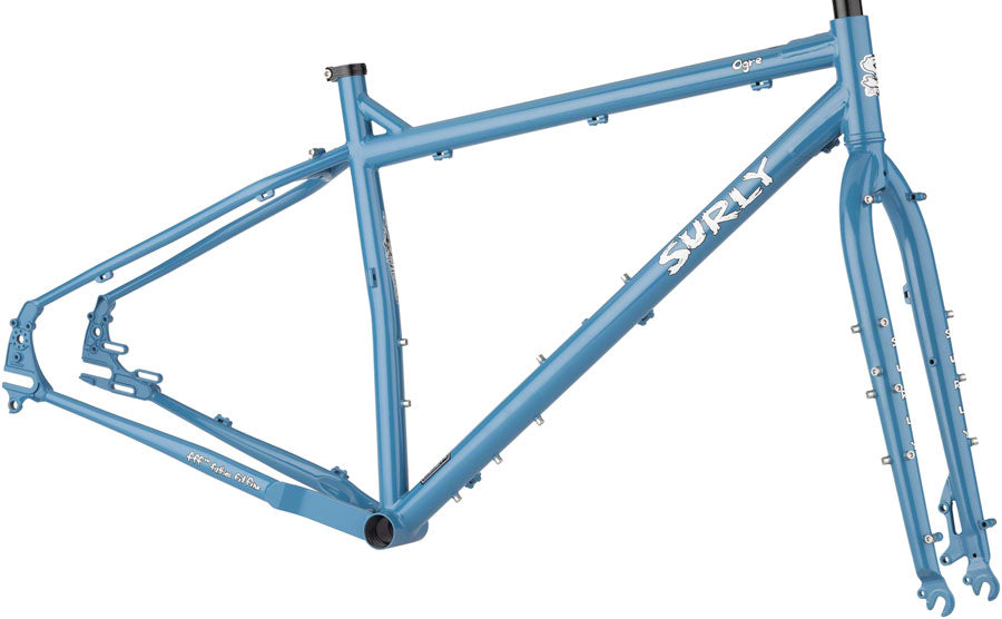 Surly Ogre Frameset - 29" Steel Cold Slate Blue Small Touring Frame Surly   