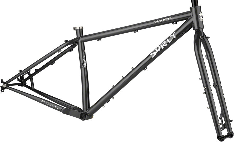 Surly Karate Monkey Frameset - 27.5" Steel Hi-Viz Black X-Small Mountain Frame Surly   