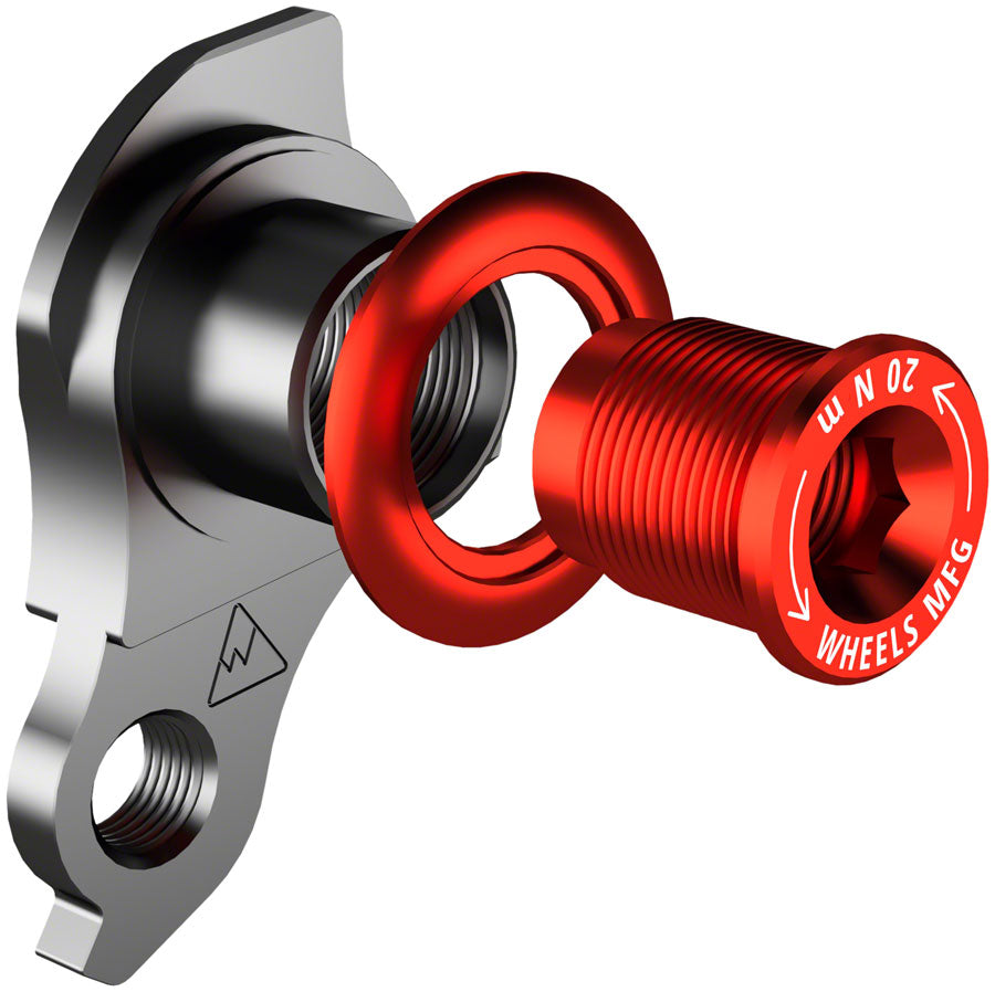 Wheels Manufacturing Universal Derailleur Hanger - 487-1 For Trek ABP MTB Frames designed to accept SRAM UDH BLK/Red Derailleur Hangers and Hardware Wheels Manufacturing   
