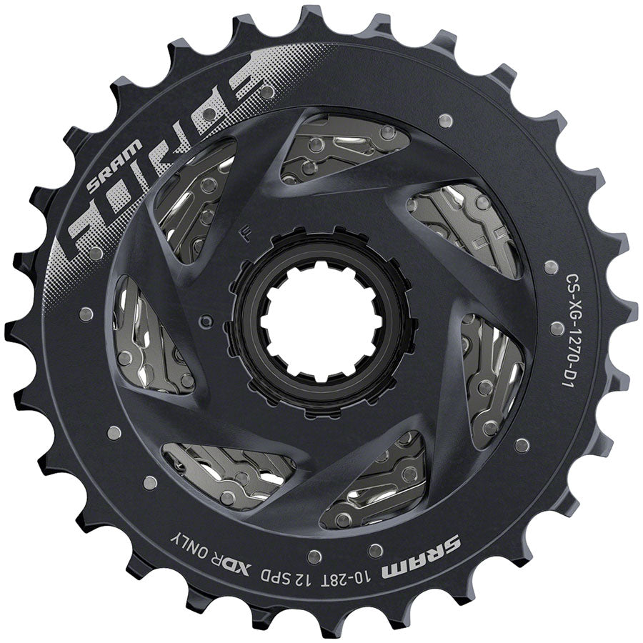 SRAM Force AXS XG-1270 Cassette - 12-Speed 10-28t Silver For XDR Driver Body D1 Cassettes and Cogs SRAM   