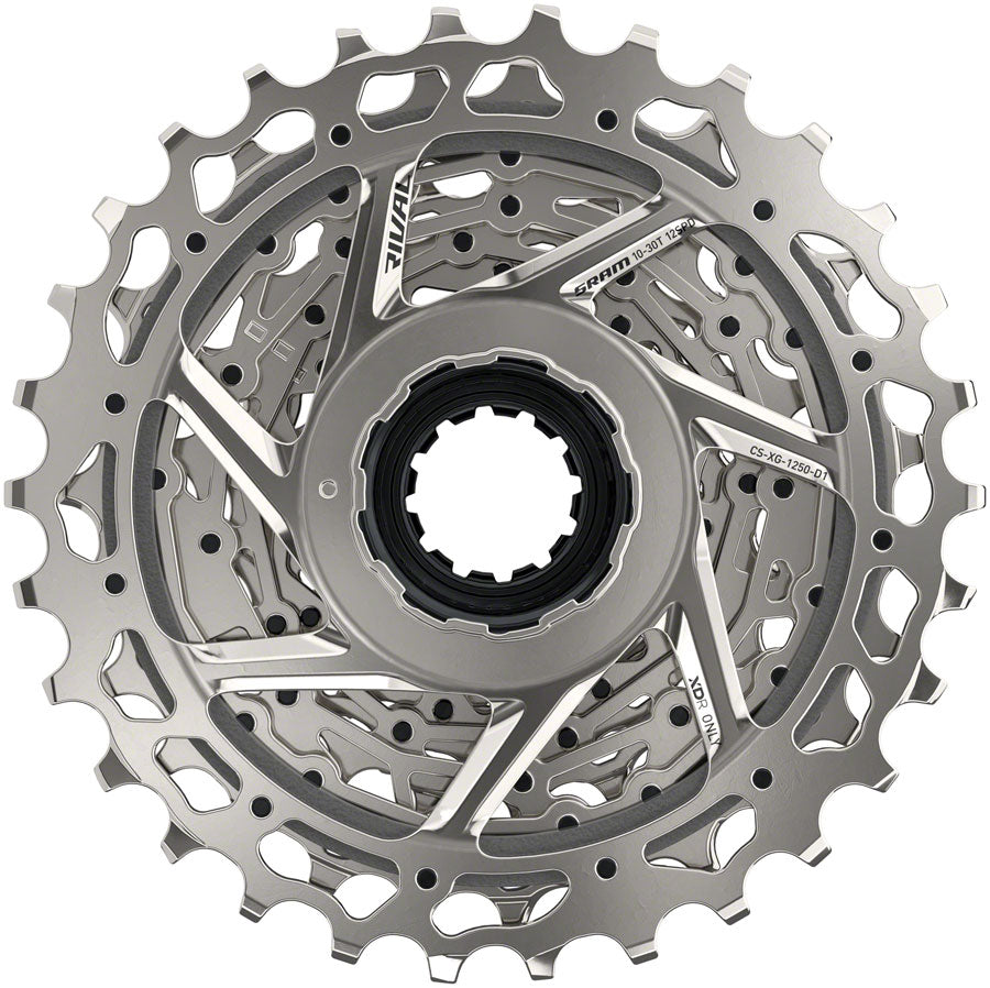 SRAM Rival AXS XG-1250 Cassette - 12-Speed 10-30t Silver For XDR Driver Body D1 Cassettes and Cogs SRAM   