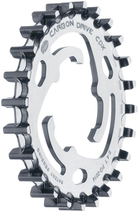 Gates Carbon Drive CDX CenterTrack 3-Lobe SureFit™ Rear Sprocket - 24t Shimano/SRAM 3-Lobe Silver Belt Drive Cog Gates Carbon Drive   
