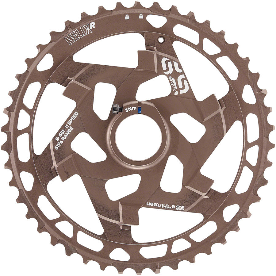 e*thirteen Helix R Cassette - 11-Speed 9-46t Nickel/Gray Cassettes and Cogs E*thirteen   