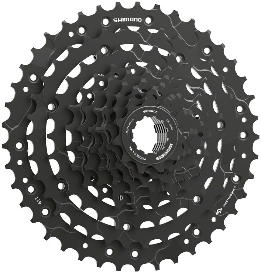 Shimano CUES  CS-LG300-9 Cassette - 9-Speed 11-41t LINKGLIDE Black Cassettes and Cogs Shimano   
