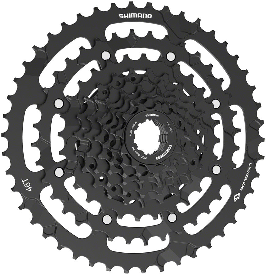 Shimano CUES  CS-LG300-9 Cassette - 9-Speed 11-46t LINKGLIDE Black Cassettes and Cogs Shimano   