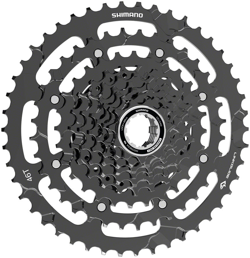 Shimano CUES  CS-LG400-9 Cassette - 9-Speed 11-46t LINKGLIDE Black Cassettes and Cogs Shimano   