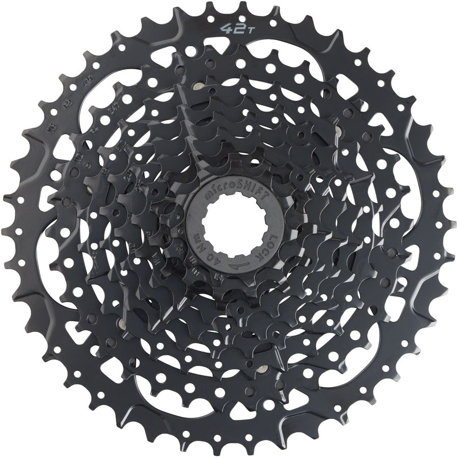 microSHIFT ADVENT E-Series Cassette - 9 Speed 11-42t Black ED Coated Cassettes and Cogs microSHIFT   