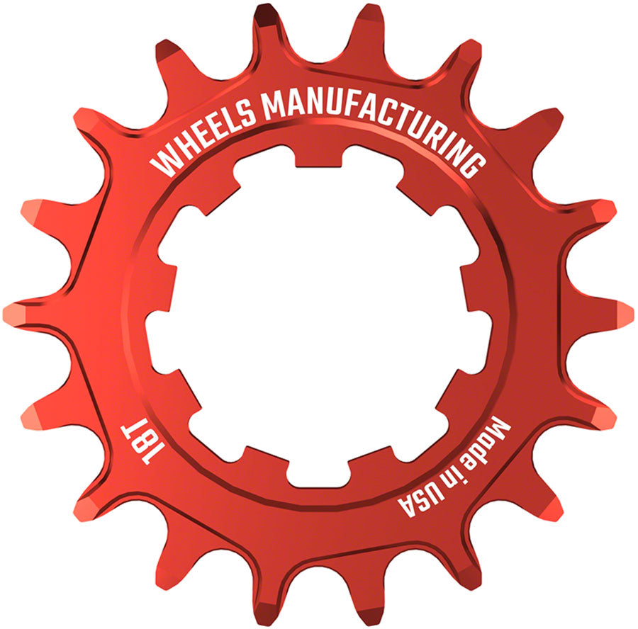 Wheels Manufacturing SOLO-XD Cog - 18t Red Driver and Single Cog Wheels Manufacturing   