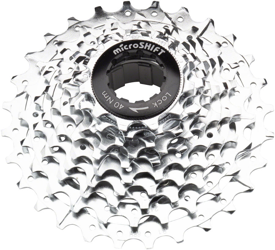 microSHIFT G10 Cassette - 10 Speed 11-28t Silver Chrome Plated With Spider Cassettes and Cogs microSHIFT   