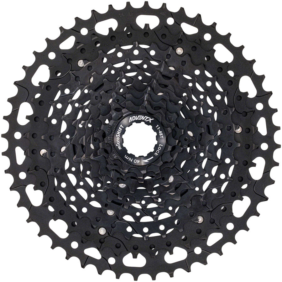 microSHIFT ADVENT X Cassette - 10 Speed 11-48t Black Alloy Spider Cassettes and Cogs microSHIFT   