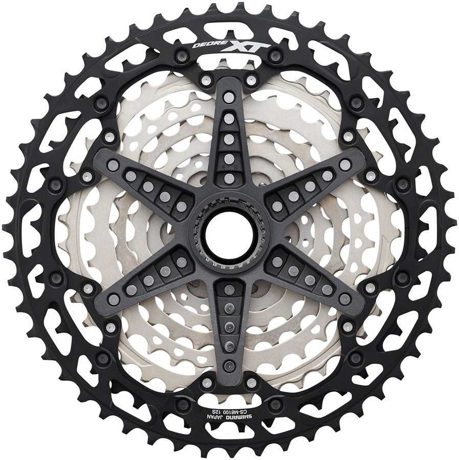 Shimano XT CS-M8100 Cassette - 12-Speed 10-45t Silver/Black Micro Spline Cassettes and Cogs Shimano   