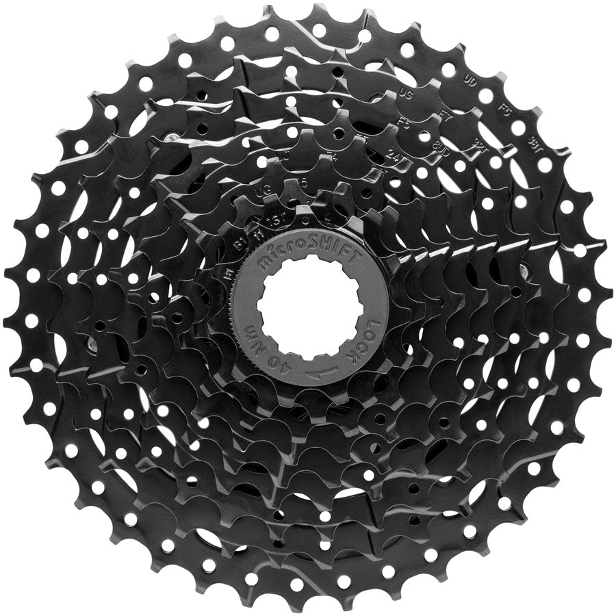 microSHIFT ADVENT Super Short Cassette - 9 Speed 11-38t Black ED Coated Cassettes and Cogs microSHIFT   