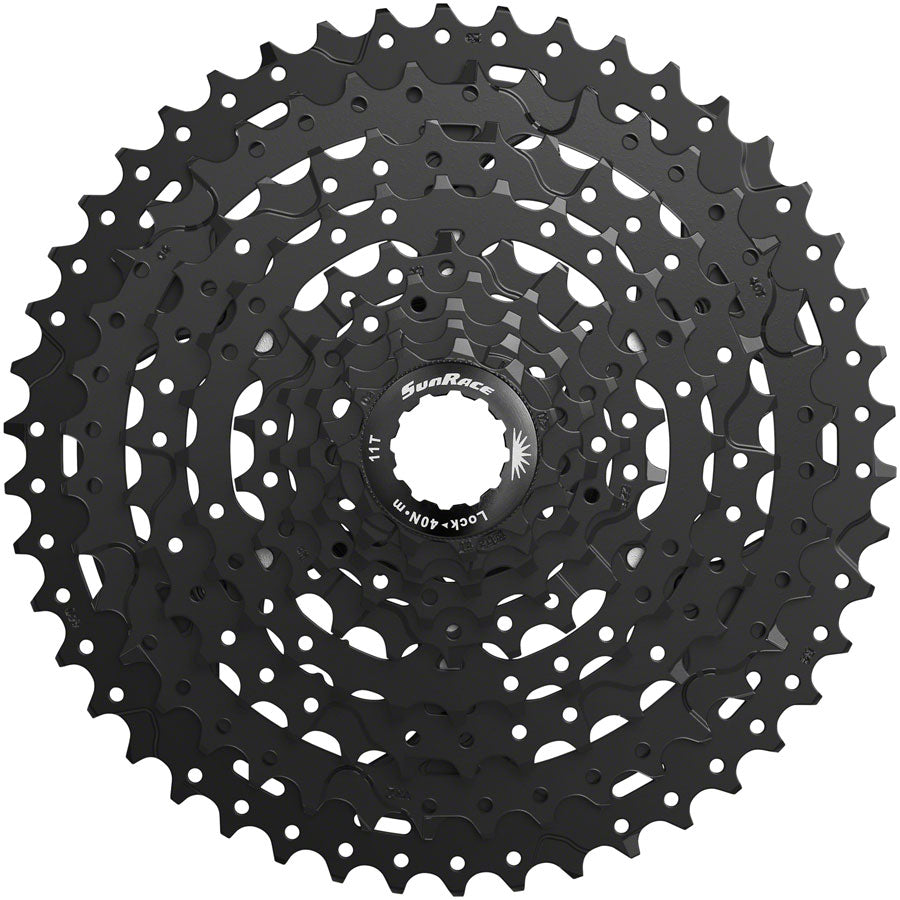 SunRace M993 Cassette - 9 Speed 11-46t ED Black Alloy Spider and Lockring Cassettes and Cogs SunRace   