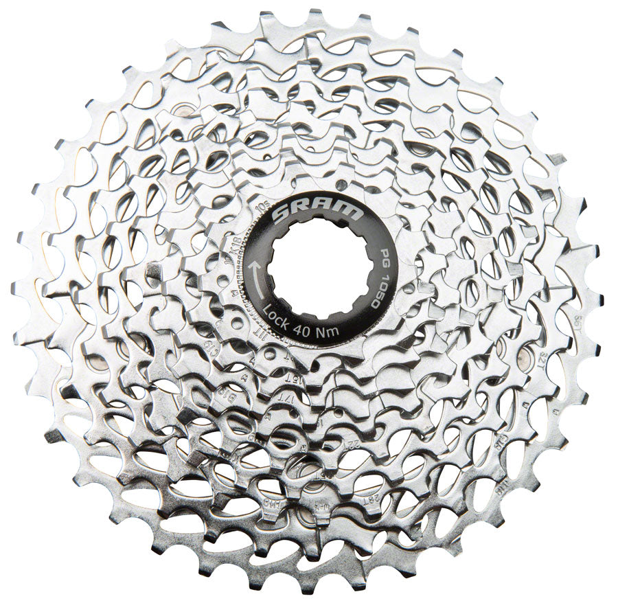 SRAM PG-1050 Cassette - 10 Speed 11-36t Silver Cassettes and Cogs SRAM   