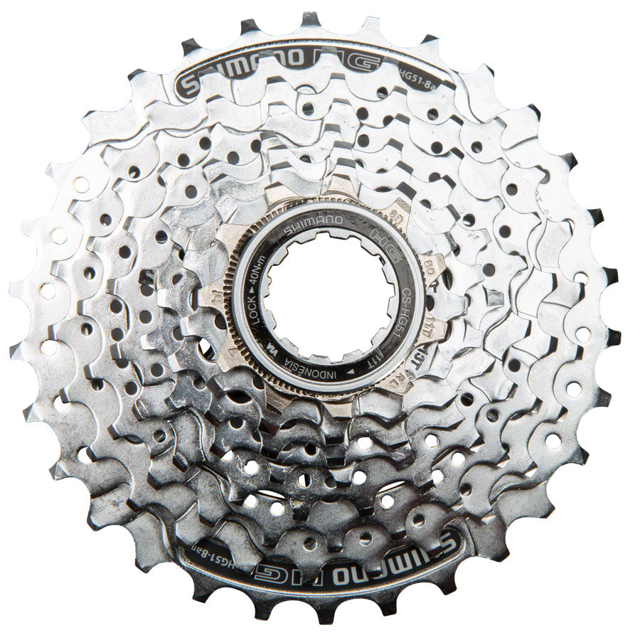 Shimano Alivio CS-HG51 Cassette - 8 Speed 11-30t Silver Cassettes and Cogs Shimano   