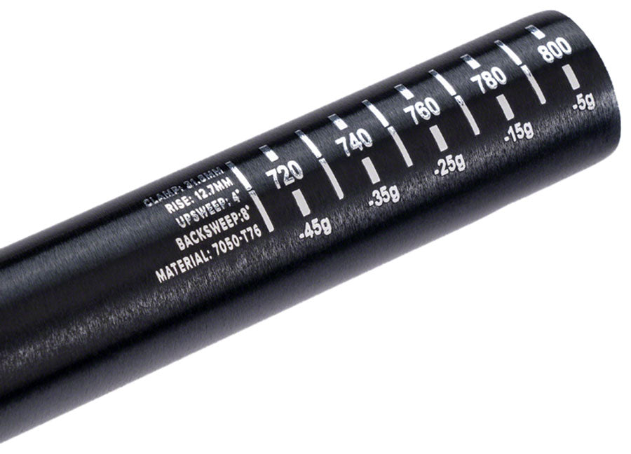ProTaper A12 Handlebar - 810mm 12mm Rise 31.8mm Aluminum Polish Black Flat/Riser Handlebar ProTaper   