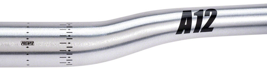 ProTaper A12 Handlebar - 810mm 12mm Rise 31.8mm Aluminum Polished Silver Flat/Riser Handlebar ProTaper   