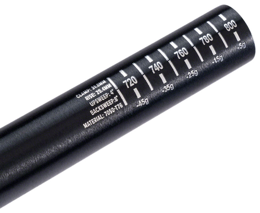 ProTaper A25 Handlebar - 810mm 25mm Rise 35mm Aluminum Polish Black Flat/Riser Handlebar ProTaper   