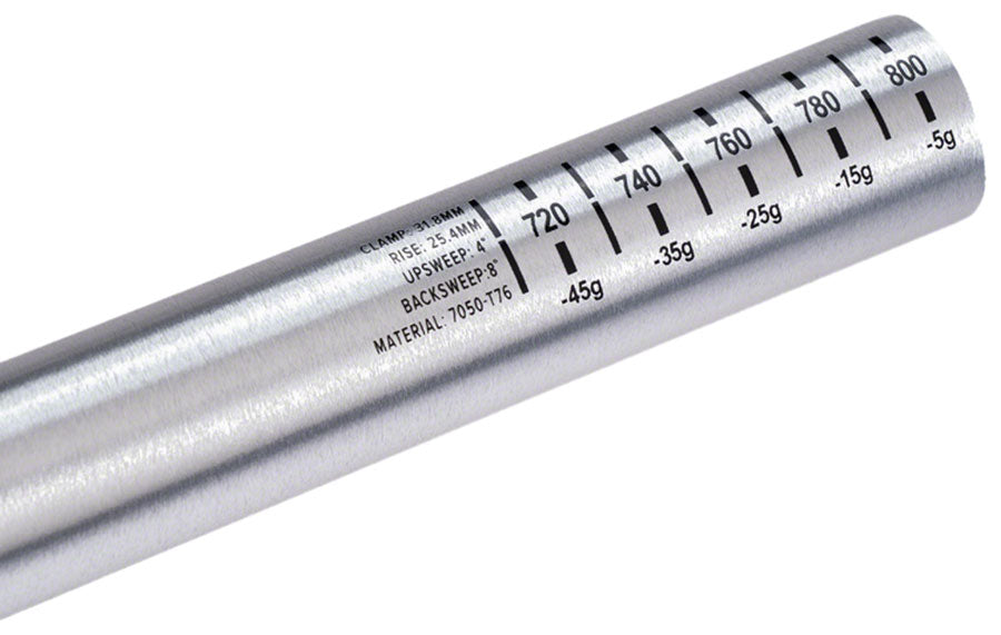 ProTaper A25 Handlebar - 810mm 25mm Rise 35mm Aluminum Polished Silver Flat/Riser Handlebar ProTaper   