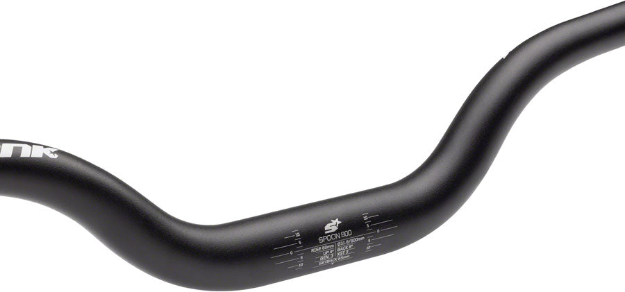 Spank Spoon 800 Handlebar - 31.8mm Clamp 800mm 60mm Rise Black Flat/Riser Handlebar Spank   