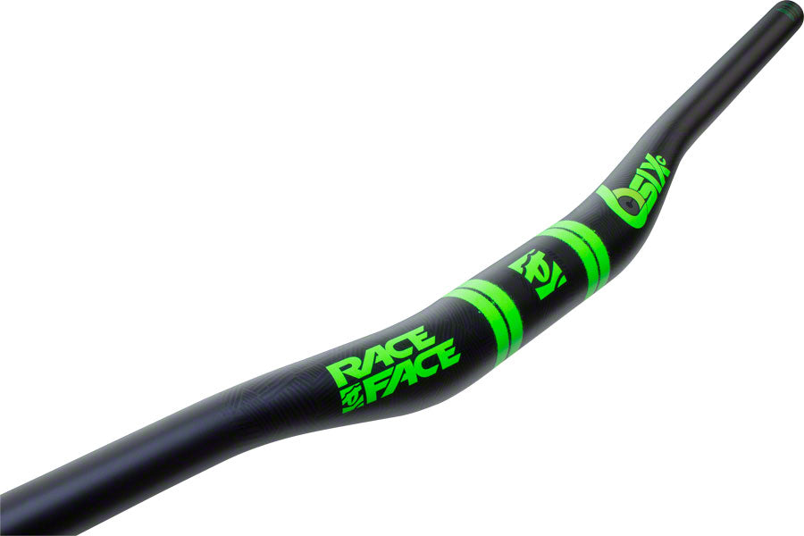 RaceFace SIXC Carbon Riser Handlebar: 35 x 820mm 20mm Rise Green Flat/Riser Handlebar Race Face   