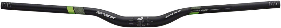 Spank Spike 800 Vibrocore Riser Handlebar: 31.8 800mm 30mm Rise Black/Green Flat/Riser Handlebar Spank   