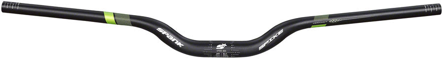 Spank Spike 800 Vibrocore Riser Handlebar: 31.8 800mm 50mm Rise Black/Green Flat/Riser Handlebar Spank   