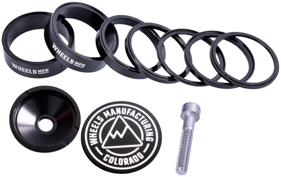 Wheels Manufacturing Pro StackRight Headset Spacer Kit - Black Headset Spacers Wheels Manufacturing   