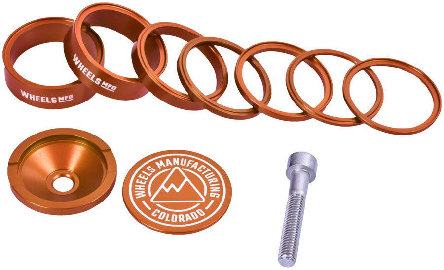 Wheels Manufacturing Pro StackRight Headset Spacer Kit - Orange Headset Spacers Wheels Manufacturing   