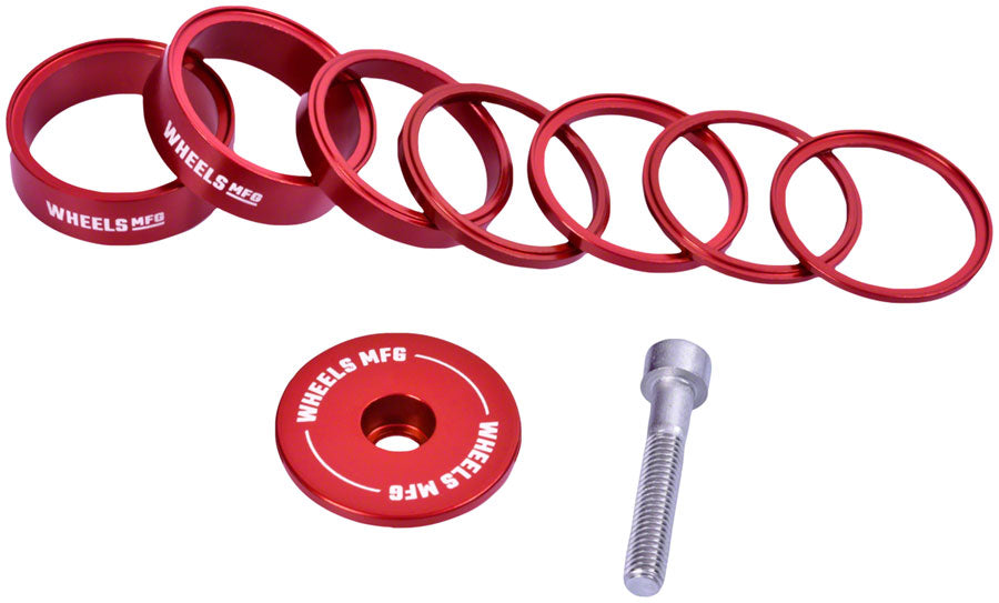 Wheels Manufacturing Essential StackRight Headset Spacer Kit - Red Headset Spacers Wheels Manufacturing   