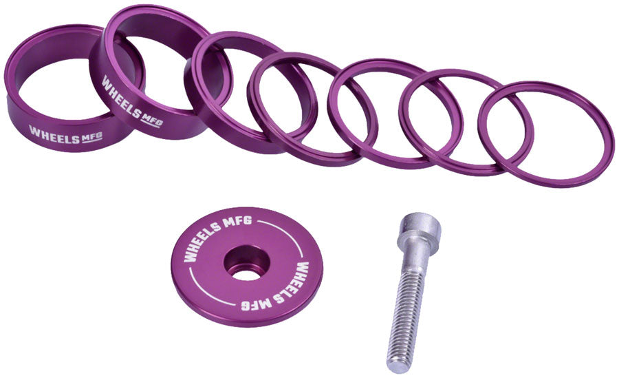 Wheels Manufacturing Essential StackRight Headset Spacer Kit - Purple Headset Spacers Wheels Manufacturing   