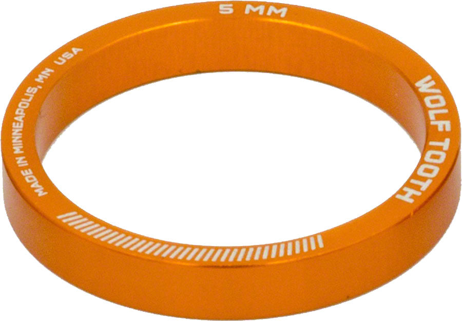 Wolf Tooth Headset Spacer 5 Pack 5mm Orange Headset Spacers Wolf Tooth   