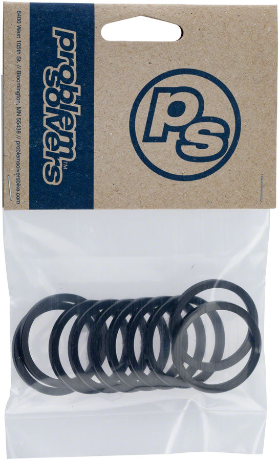 Problem Solvers Headset Stack Spacer - 28.6 3mm Aluminum Black Bag of 10 Headset Spacers Problem Solvers   