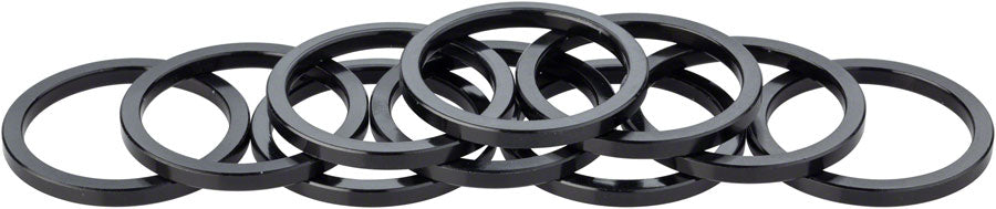 Problem Solvers Headset Stack Spacer - 28.6 3mm Aluminum Black Bag of 10 Headset Spacers Problem Solvers   