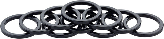 Problem Solvers Headset Stack Spacer - 25.4 3mm Aluminum Black Bag of 10 Headset Spacers Problem Solvers   